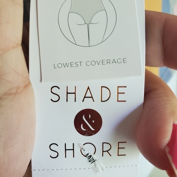 NWT Shade & Shore Multi Stripe Long Sleeve Knot-Front Cut Out One Piece - Picture 11 of 12